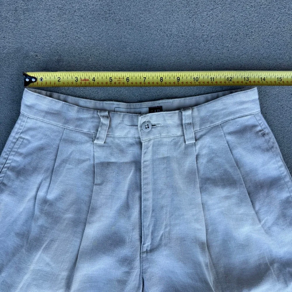 Vintage Gap 100% Linen Pleated Relaxed Fit Trousers Beige 28/30 Men